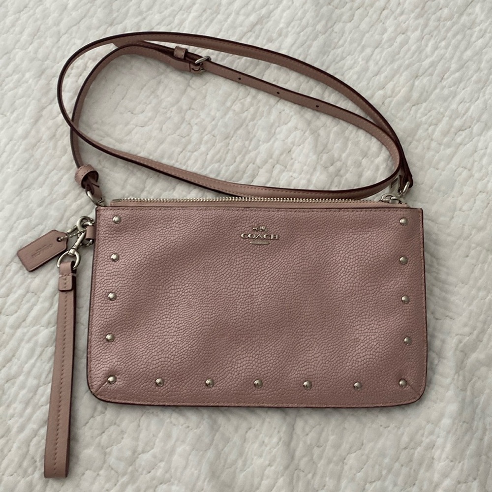 Pink pebble leather Coach purse